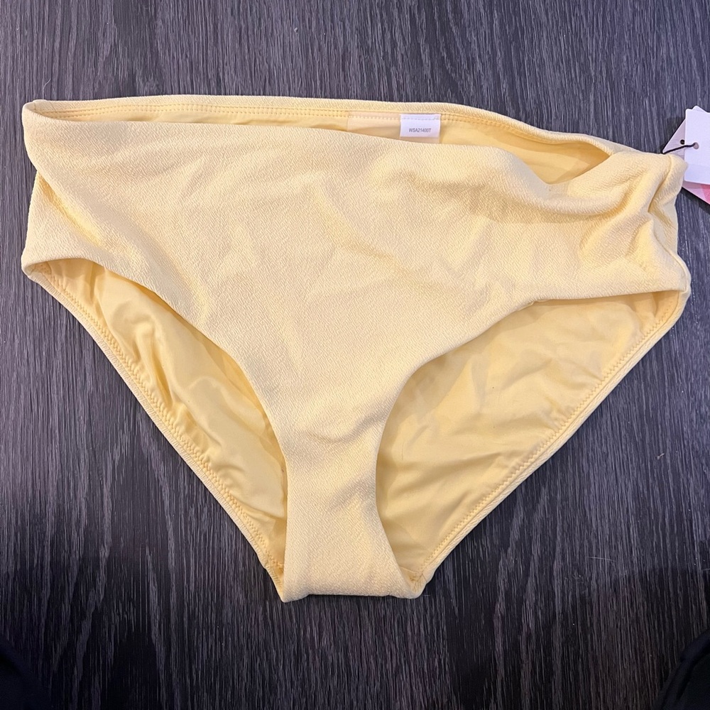 Yellow Swim Bikini Bottom- high wasted